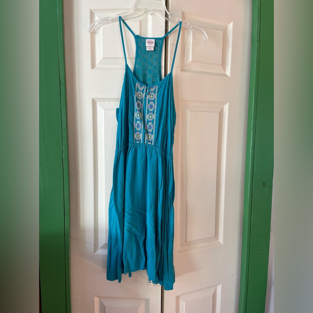Mossimo Supply Co. Teal Dress with Embroidered Detail - Picture 1 of 8